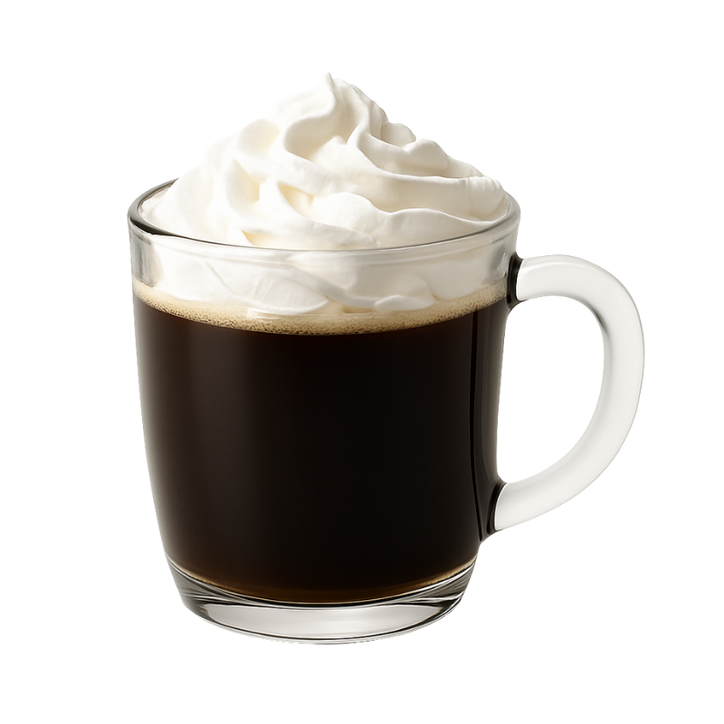 Caffé americano con aggiunta di panna